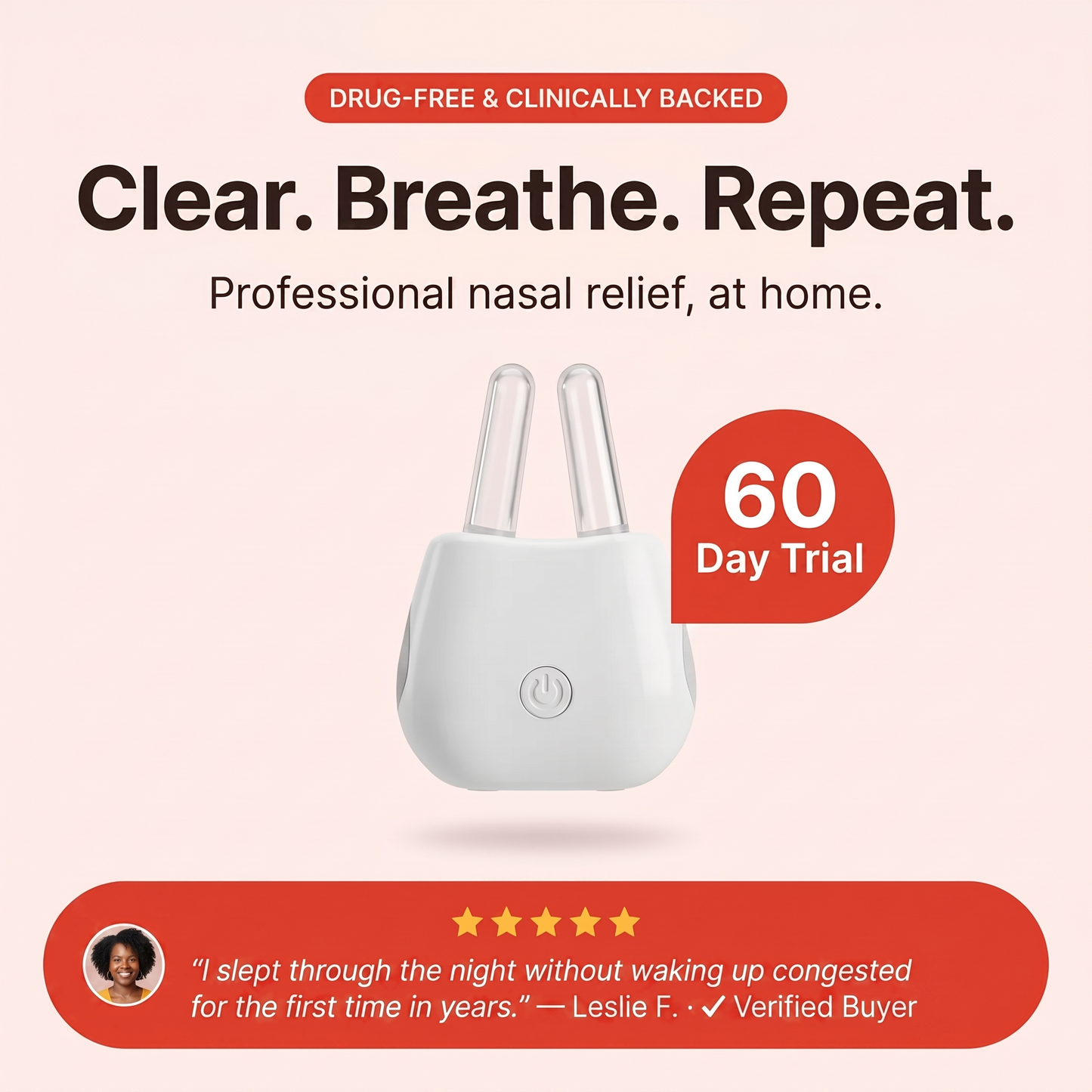 Nasely™ Relief Pro: Smart Nasal Red Light Therapy