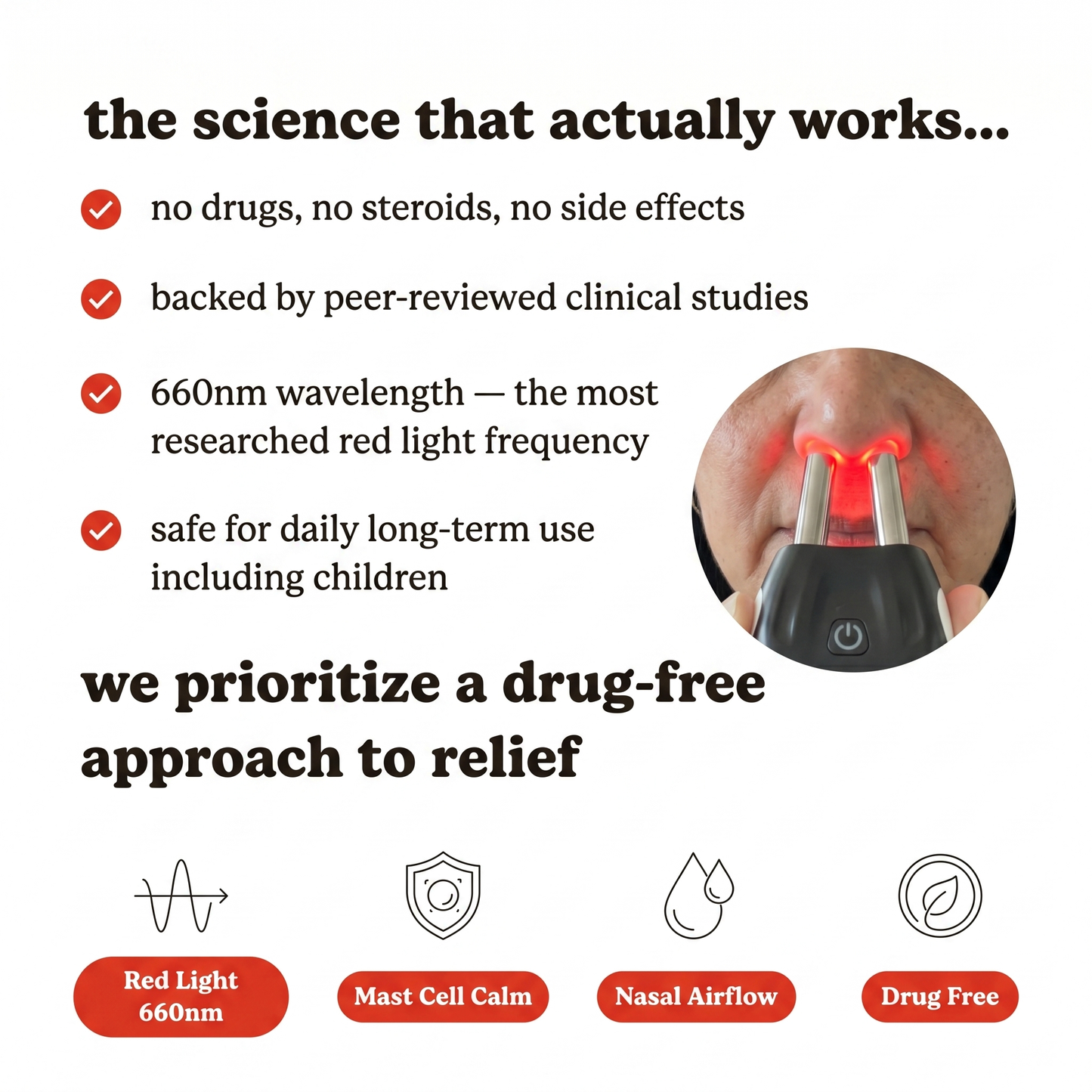 Nasely™ Relief Pro: Smart Nasal Red Light Therapy